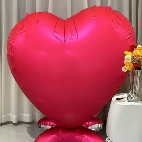 NiuN Large heart balloon set, 2pcs 66inch red heart foil balloon, Ganit party balloon decorations for birthday wedding Valentine's Day Bridal shower Party supplies, heart balloons