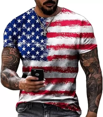 Oiefeen American Flag Print Men