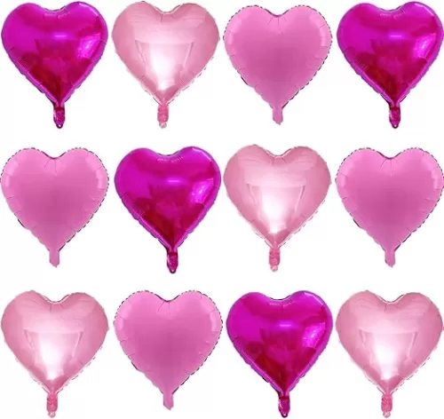 Pink Heart Shaped balloons Pack of 12, 18 Inch Love Valentine Balloons Heart Romantic Balloons For Valentines Day Propose Marriage Wedding Bridal Shower Engagement Party Decorations