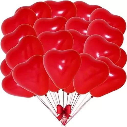 Red Heart Shape Latex Balloons for Propose Marriage, Mother's Day, Wedding and Love Party Decorations - 12 Inch Pack of 50 Pcs