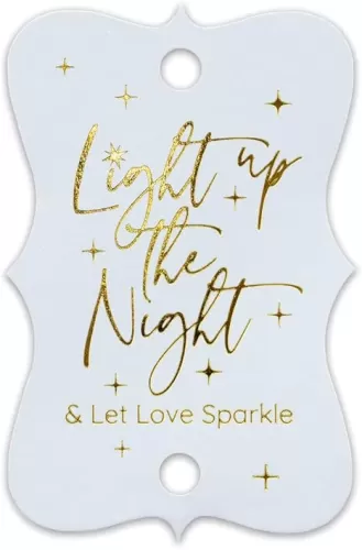 Summer-Ray 50 Gold Foil Wedding Sparkler Tags Light up The Night & Let Love Sparkle