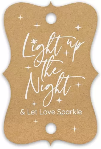 Summer-Ray 50pcs Light up The Night & Let Love Sparkle Wedding Sparkler Tags (White)