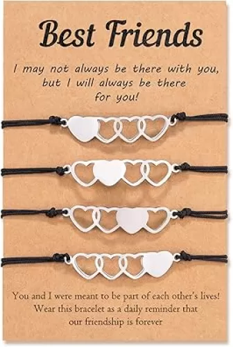 Tarsus 2/3/4/5/6 Pcs Best Friend Bracelets Bff Matching Heart Bracelet Best Friend Friendship Gifts for Women Friends Girls Teen
