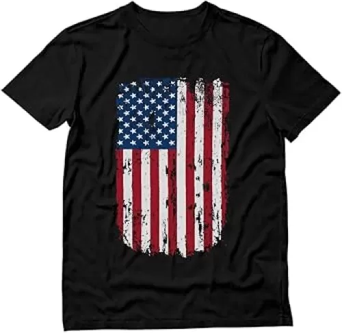 Tstars Distressed American Flag Shirt for Men | Patriotic USA 
