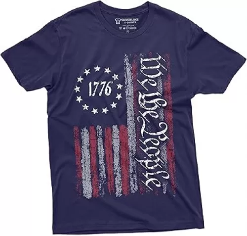 We The People Tee Shirt 1776 Independence Day 4th of July USA Graphic Flag Print T-Shirt
