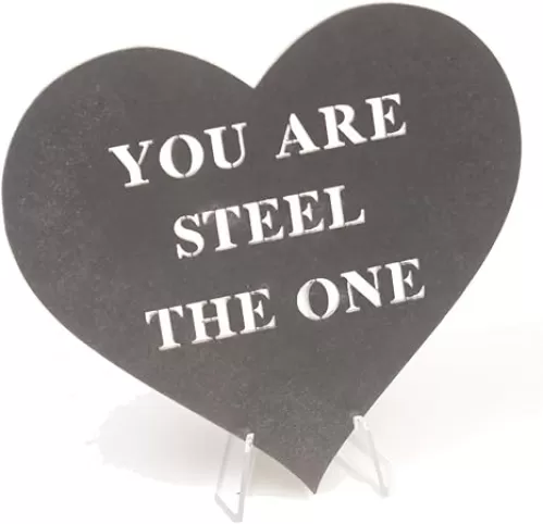 – You are Steel The One Laser Cut Heart Gift – Grey – 5 Inch Stainless Steel – 1 Count – Steel, Laser Cut Heart, Valentine’s Gift for him or her