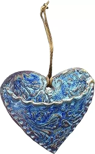1 PCS Wall Hanging Retro Heart-Shaped Plant Pots-Indoor Vertical Garden-Small Plant Pots-Succulent Planter-Hanging Plant Holder for Window, Decorations for Living Room Office (Blue)