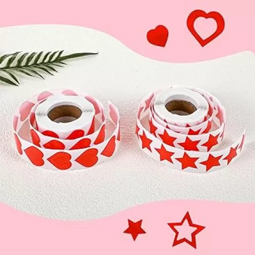 1000 PCS Heart Tanning Stickers, 1 Inch Red Heart Shaped Body Stickers for Tanning Beds and Sunbathing, Self-Adhesive Tanning Tattoo Stickers for Body Suntan Outdoor Indoor Salon Supplies