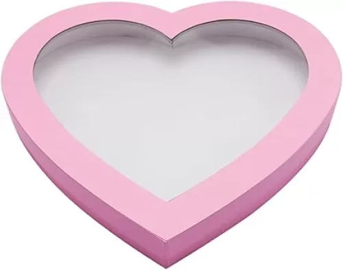 12.5inch Heart Shaped Gift Box Cardboard Cutouts Charcuterie Board Food Sweet Cupcake Tray Party Decorative Box (Heart, Pink)