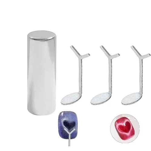 3PCS Heart-Shaped Cat Eye Nail Magnets - Professional Y-Guide Magnetic Tool for Stunning Gel Polish Effects | Salon & Home Manicure Kit (Flexible DIY Design)