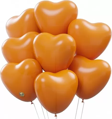 AFTERLOON® Biodegradable Balloons 24 pcs Orange 12 Inch Heart Shaped, Thickened Extra Strong Natural Latex Helium Float, Proposal Marriage Love Baby Shower Gender Reveal Wedding Bridal Corazones