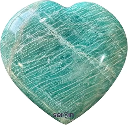 Amazonite Puff Heart Stone Crystal Palm Healing Stones Gemstones Reiki Balancing for Anxiety, Chakra, Witchcraft, Yoga, Meditation Accessories