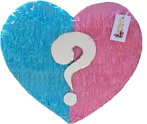 APINATA4U Heart Shaped Gender Reveal Pinata - Valentine's Day Party Decor | What Will Our Valentine Be? | Perfect for Gender Reveal Celebrations, Baby Showers & Romantic Events!