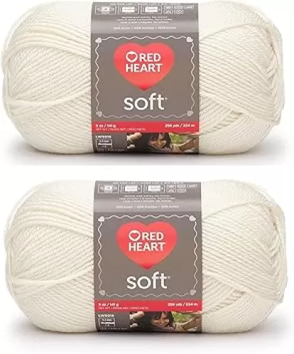 Bulk Buy: Red Heart Soft Yarn E728-9779 (2-pack) (Off White)