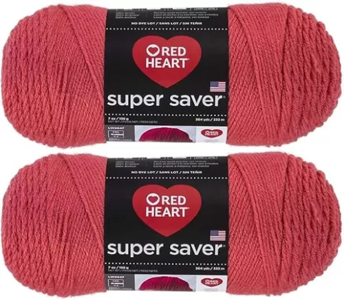 Bulk Buy: Red Heart Super Saver (2-Pack) (Flamingo, 7 oz Each Skein)