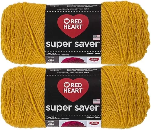 Bulk Buy: Red Heart Super Saver (2-Pack) (Gold, 7 oz Each Skein)