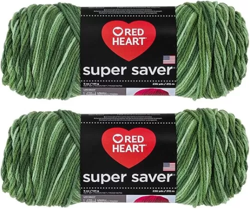 Bulk Buy: Red Heart Super Saver (2-Pack) (Green Tones, 5 oz Each Skein)
