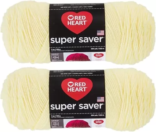 Bulk Buy: Red Heart Super Saver (2-Pack) (Pale Yellow, 7 oz Each Skein)