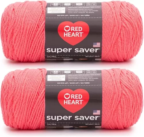 Bulk Buy: Red Heart Super Saver (2-Pack) (Persimmon, 7 oz Each Skein)
