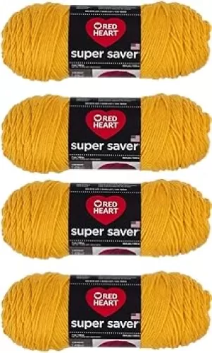 Bulk Buy: Red Heart Super Saver (4-Pack) (Saffron, 7 oz Each Skein)
