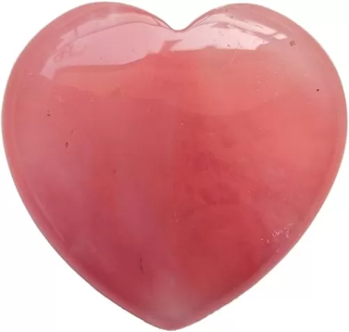 Cherry Quartz Heart Love Chakra Stone, Polished Palm Crystals and Healing Stone (2.17 Inch)