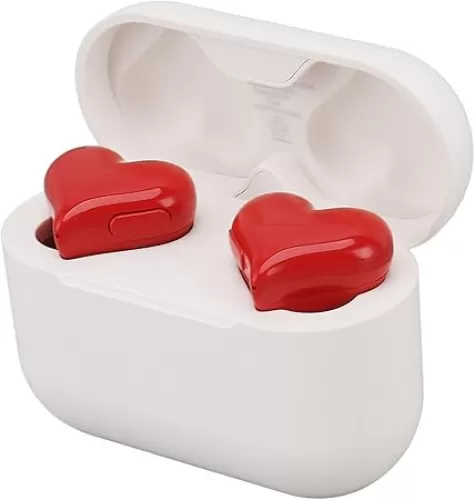 ciciglow Heart Shaped Earbuds, Noise CancellingEarphones with HiFi Stereo Sound, Long Battery Life and Wide Compatibility