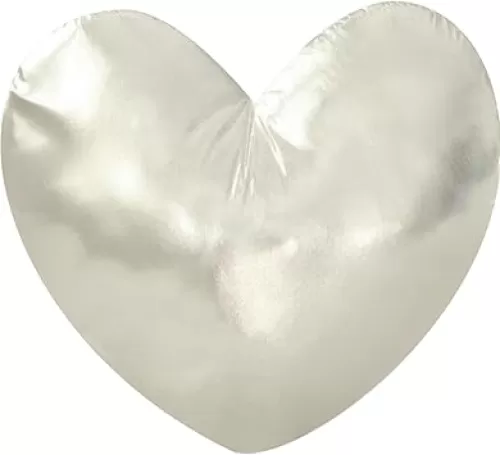 Decorative Throw Pillow for Bed Couch Sofa Adorable Heart Waist Cushion Car Seat Back Support Cushion Decorative Props for Photograph Home Decor Silver Heart