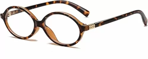 Fashion Oval Glasses for Women Men Retro Round Tortoise Frame Blue Light Glasses Nerd Eyeglasses