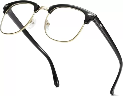 Fashion Vintage Classic Semi-Rimless Half Frame Clear Lens Glasses