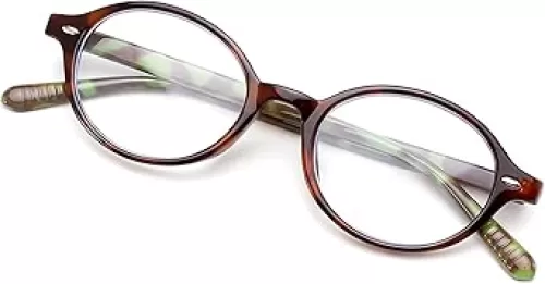 FEISEDY Vintage Oval Blue Light Glasses for Women Men Stylish Lightweight 90s Eyeglasses Fake Nerd Y2k Eyewear Frame B0242