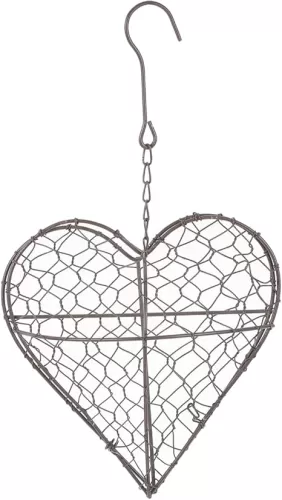Garneck Heart Shape Iron Hanging Planter Decorative Wall Planter for Indoor Outdoor Use Space-Saving Succulent Basket Chic Style Home Decor for Garden Office