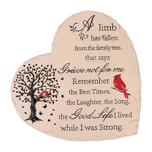 Heart Shaped Memorial Garden Stones, 10 inches Sympathy Garden Stone for Loved One, in Memory of Loved one Gifts, Resin Garden Stepping Stones Outdoor, Memorial Gifts