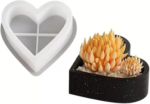 High Temperature Resistant Silicone Candle Cup Mould Heart Shaped Mold for Home Decoration Epoxy Molds