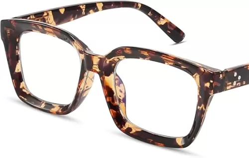 IBOANN Oversized Blue Light Glasses for Woman, Funky Fashion Glasses With Preppy Look, Eye Strain Computer Glasses