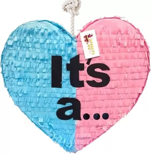It's a Gender Reveal Pinata Heart Shape l Party Favor Fully Assembled Valentine's Day Gender Reveal
