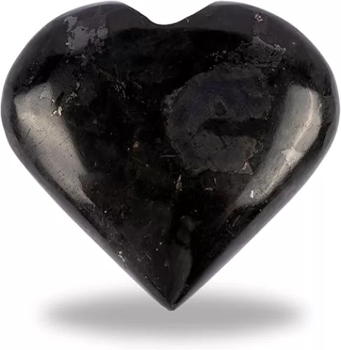 Larvikite Heart Palm Stone, Heart Shaped Crystals and Healing Stones- Pocket Worry Stone for Anxiety and Stress Relief - Healing Crystals for Meditation, Reiki, Spiritual and Crystal Gifts