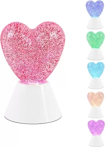 LED Heart-Shaped Color Changing lamp, Unique Heart-Shaped Design Fills Colorful Night Lights with Love, Best Children, Couples, Family Gifts, FE-004