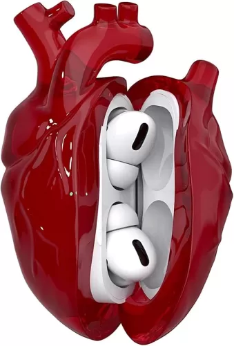 Liquid Silicone AirPods Pro2 Protective Case, Creative Heart Design, Suitable for Apple AirPods Pro2 2nd Generation Charging Case (Red, AirPods Pro1st/Pro2 nd)
