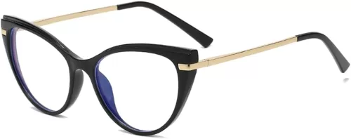 LJCZKA Blue Light Blocking Glasses Women Anti Eye satrain Computer Cat eye Eyeglasses Cateye Clear Frame