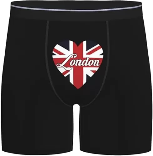 London British Flag Heart United Kingdom Cute Men