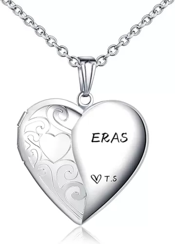 Love Heart Locket Necklace for Women Photo Locket Hold Pictures Jewelry Birthday Gifts