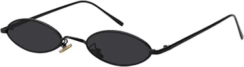 MEETSUN Vintage 90s Small Oval Sunglasses For Women Men Metal Frames Designer Gothic Glasses