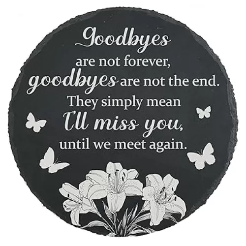 Memorial Garden Stone Lilies Memorial Plaque Sympathy Stepping Stone for Loss of Loved One in Loving Memory Grave Stone TNA18