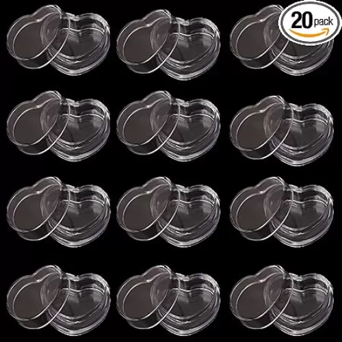 NA TMXAOK 12 Pack Mini Clear Plastic Bead Storage Containers Box Lovely Heart Shape Small Box Earring Travel Organizer Cute Storage Case for Small Items, Pills, Tiny Bead, 1.37 x 0.6inch