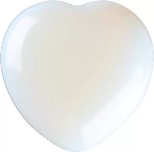 Natural 1.2" Opalite Pocket Heart Love Stone Carved Palm Worry Stone Heart Shaped Healing Crystals for Chakra Reiki Balancing Therapy Meditation Home Decoration