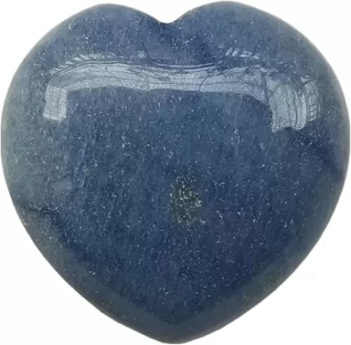 Natural Blue Aventurine Palm Worry Carved Heart Shaped Love Crystal and Healing Stone, 1.57 Inchs Valentine
