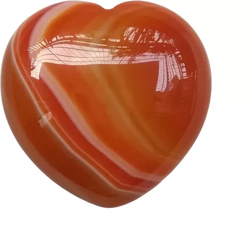 Natural Carnelian 1.57 inchs Palm Worry Carved Heart Love Indoor Decorative Stones, Crystals and Healing Stone Valentine