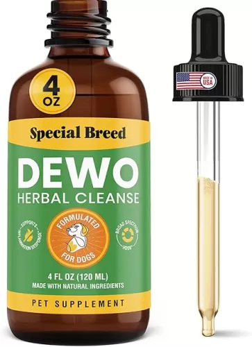 Natural Intestinal Defense for Dogs, Herbal Cleanse with Wormwood, Black Walnut - Digestive Support Promotes Gut Health & Flora Balance, Advanced Broad Spectrum Formula - Made in The USA, 4oz