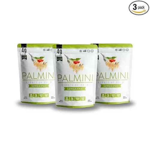 Palmini Linguine Pasta | Low-Carb Pasta, Low-Calorie Hearts of Palm Pasta | Keto, Gluten Free, Vegan, Non-GMO, Plant Based, Healthy Noodles | As Seen on Shark Tank |(12 Ounce - Pack of 3)
