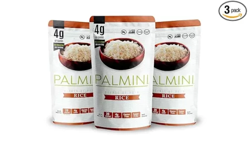 Palmini Rice | Low-Carb, Low-Calorie Hearts of Palm Rice | Keto, Gluten Free, Vegan, Non-GMO, Healthy | As seen on Shark Tank | (12 Ounces Pouches - Pack of 3)